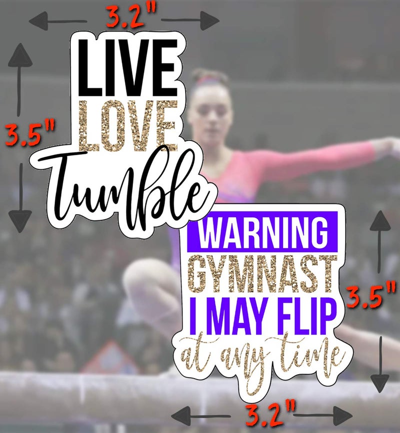 Leann Michael Gymnastics Stickers - Perfect Gymnastics Gifts for Girls, Anywhere You Need Decals, Laptop & Water Bottle Stickers, Waterproof Durable 100% Vinyl - Image 2